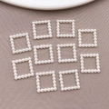 Set of 10 white hollow square pearl charms for DIY nail art and phone case accessories - Hollow Square (12x12mm)