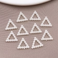 White imitation pearl triangle frame charms for DIY jewelry and nail art decoration - Hollow Triangle (11x12mm)