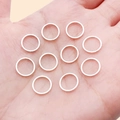 Set of 10 rose gold copper round closed loop rings for DIY jewelry making - 10mm / Bright Silver