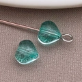 DIY jewelry 6mm heart-shaped sea glass bead in aqua green with frosted matte finish - Small Transparent Mint Green Heart Bead (26866)