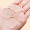 Minimalist 4-piece rose gold copper geometric rings for DIY jewelry making and earrings - 30mm / KC Gold