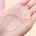Minimalist copper round geometric hoop earrings in a rose gold finish, set of two - 40mm / KC Gold