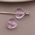 6mm lavender purple glass heart bead on silver pin for DIY jewelry making - Small Transparent Purple Heart Bead (26868)