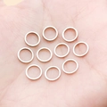 Set of 10 bright silver geometric round rings for DIY minimalist earring making - 8mm / White Gold