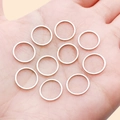 Set of 10 minimalist silver thin stackable rings for women in a sleek polished finish - 12mm / White Gold