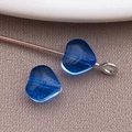 Blue 10mm candy-colored heart glass beads for DIY bracelet and earring accessories - Small Transparent Dark Blue Heart Bead (26874)