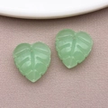 DIY jewelry making supplies featuring light green leaf-shaped pendants with vein details - Green Heart Shaped Leaf (26911) / 15x14mm