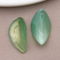 DIY translucent green glass leaf charms with gold glitter for jewelry making - Frosted Green Gold Dusted Autumn Leaf (26930) / 23x13mm