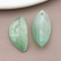 Frosted light green glass leaf pendants for DIY jewelry with detailed vein textures - Frosted Green Glass Autumn Leaf (26934) / 23x13mm
