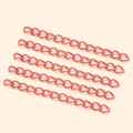 Fünf rosa matte Metall-Verlängerungsketten für DIY-Schmuck und Schlüsselanhänger - Orangerosa