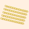 Fünf fluoreszierende gelb-grüne 5cm Metallketten für DIY Schmuck und Verlängerungen - Gelb