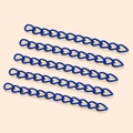 Five dark blue matte 5cm extension chains for DIY jewelry making and keychains - Dark Blue