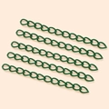 Five dark green matte finish adjustable chains for DIY jewelry making and keychains - Dark Green