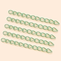 Five pieces of mint green matte finish metal extender chains for DIY jewelry making - Light Green