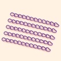 Set of five purple matte painted iron extension chains for DIY jewelry making - Purple