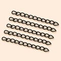 DIY jewelry making supplies with five pieces of matte black metal extender chains - Black
