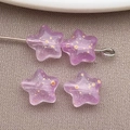 Cuentas de vidrio estrella violeta de 8mm con pan de oro para joyería artesanal - Púrpura Esmerilado Pan de Oro
