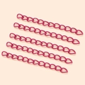 Five rose pink matte painted iron extension chains for DIY jewelry making and crafts - Rose Red