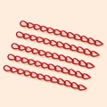 Five pieces of 5cm matte red painted iron extension chains for DIY jewelry making - Red
