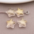 Cuentas de estrella 8mm de resina dorada con purpurina fina para hacer joyas - Transparente Pan de Oro