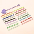 Colorful 5cm lacquered iron extender chains with heart tags and lobster clasps - Mixed Random Colors