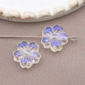Translucent iridescent glass cherry blossom beads in 13mm for DIY jewelry making - Cherry Blossom (26847) / 1 Piece (13mm) / Transparent White AB Color