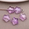 Cuentas de vidrio en forma de estrella con degradado púrpura y purpurina para joyas - Púrpura Transparente Brillo Fino