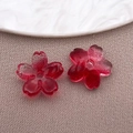 DIY 10mm gradient rose pink cherry blossom glass beads for handmade jewelry crafting - Lampwork Sakura (26950) / 1 Piece/Pack (10mm Hole 1.2mm) / Transparent Red