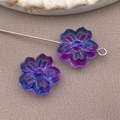 Violet and blue gradient flower-shaped glass beads for DIY jewelry making and crafts - Transparent Blue Purple Gradient