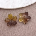 Gradient amber brown 10mm glass cherry blossom petals for DIY handmade hair accessories - Lampwork Sakura (26951)