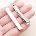 Silver metal alligator hair clips for DIY hair accessories shown in a pair - 45x10mm / White Gold