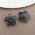 10mm gradient black cherry blossom glass beads with gold foil for DIY handmade jewelry - Lampwork Sakura (26955)