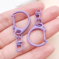 D-Ring Karabiner mit Drehgelenk in lila Mattlackierung für Schlüsselanhänger und Taschen - Lila