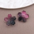 10mm gradient cherry blossom glass beads for DIY jewelry making in pink and grey tones - Lampwork Sakura (26960)