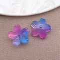 Pink and blue gradient 10mm cherry blossom beads for DIY jewelry making and crafts - Lampwork Sakura (26961)