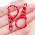 Matte rote 41x18mm Zinklegierung D-Ring Karabinerverschlüsse für DIY-Schlüsselanhänger - Rot