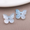 Light blue gradient butterfly glass beads for DIY jewelry and handmade crafts - Perforated Butterfly (26974) / 1个装 (10x11mm) / Transparent Blue AB Color
