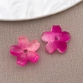 Pink gradient cherry blossom glass beads for DIY handmade jewelry and hair accessories - Lampwork Sakura (26968)