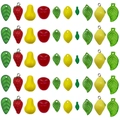Set van 50 acryl fruit hangers zoals aardbei en citroen voor DIY sieraden maken - Vruchten Blad Serie Set (SN1629) / 50 Stuks/Verpakking