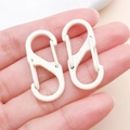 33x14mm cream white S-shaped dual spring carabiner clip for keychains and DIY crafts - Off White