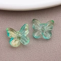 Transparent gradient green glass butterfly beads for DIY jewelry making and crafts - Transparent Blue Green Gradient