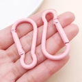 Coppia di moschettoni in alluminio rosa opaco per portachiavi e accessori fai da te - Rosa Scuro
