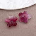 Pink gradient 10mm frosted glass cherry blossom sakura beads for DIY jewelry making - Lampwork Sakura (26972)