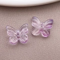 Translucent lavender butterfly bead with fine glitter gradient for DIY jewelry crafts - Transparent Light Purple Gold Foil