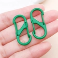 Mousqueton en S vert herbe en alliage de zinc avec double ressort pour accessoires DIY - Vert clair