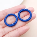 Set of two navy blue 25mm zinc alloy spring O-rings with a smooth matte painted finish - Thick 25mm Inner Diameter 18mm / Dark Blue
