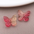 Pink and yellow gradient butterfly resin beads with glitter for DIY jewelry making - Transparent Orange Red Gradient