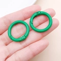 Pair of green 20mm round spring gate rings for DIY bags and keychains - Thick 25mm Inner Diameter 18mm / Dark Green