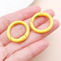Pair of bright yellow 20mm matte finish zinc alloy spring O-rings for DIY bags - Thick 25mm Inner Diameter 18mm / Yellow