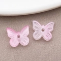 Translucent pink butterfly glass bead with straight hole for DIY jewelry making - Transparent Pink
